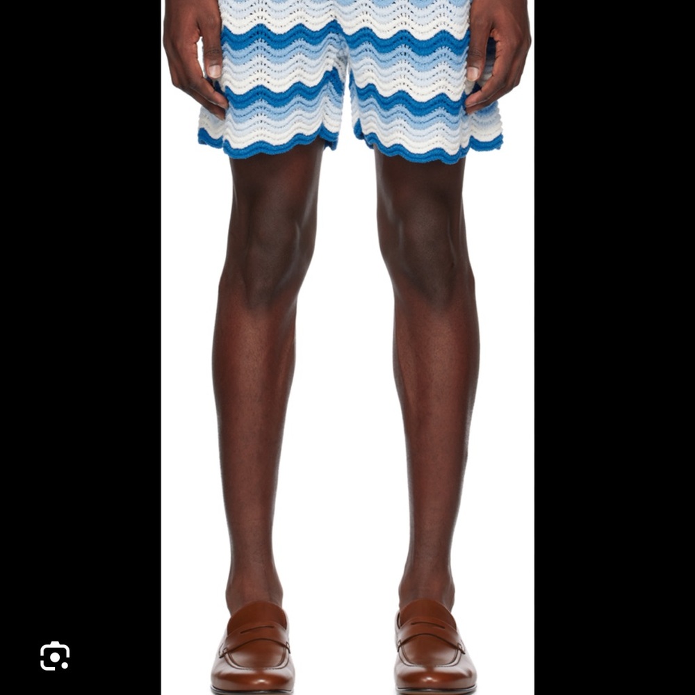 Casablanca Wavy Gradient Blue and White Shorts
